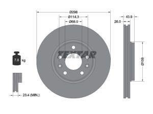 Tarcze hamulcowe Textar 92195603 Laguna III Megane III Scenic III