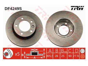 Tarcze hamulcowe Master II TRW DF4249S