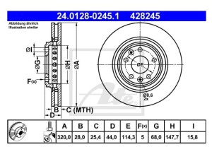 Tarcza hamulcowa ATE 24.0128-0245.1 Clio IV RS Espace V Scenic IV Laguna III Megane III IV Talisman