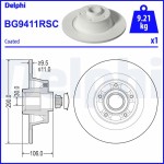 Tarcza hamulcowa tył Megane III RS Delphi BG9411RSC