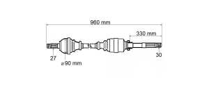 Półoś napędowa prawa Laguna III 2.0 dCI automat Meilleur