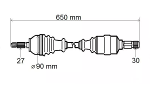 Półoś lewa Laguna III 2.0 dCI automat Meilleur 8200687910