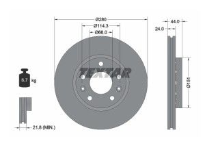 Tarcza hamulcowa Laguna III Megane III IV Scenic III Textar 92195503