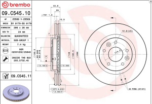 Tarcza hamulcowa Kadjar Brembo 09.C545.10