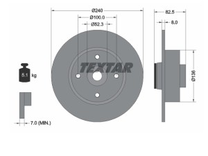 Tarcze hamulcowe tył Megane II Clio III Textar 92154403