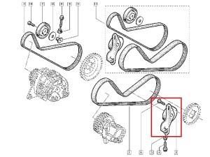 Napinacz paska osprzętu Clio Kangoo Renault 7700870432
