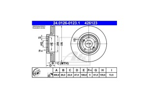 Tarcze hamulcowe ATE 24.0126-0123.1 Laguna II