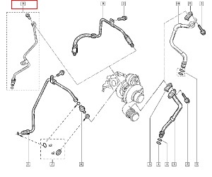 Przewod zasilania oleju turbosprężarki Renault 7701476032 Espace IV Laguna II Megane II Scenic II