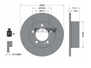 Tarcze hamulcowe Textar 92228800 Master III