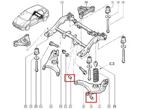 Tuleja tylnego wahacza Scenic RX4 Kangoo 4x4 Renault 7700436707