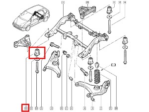 Tuleja tylnej belki (sań) Scenic RX4 Kangoo 4x4 Renault 8200739838